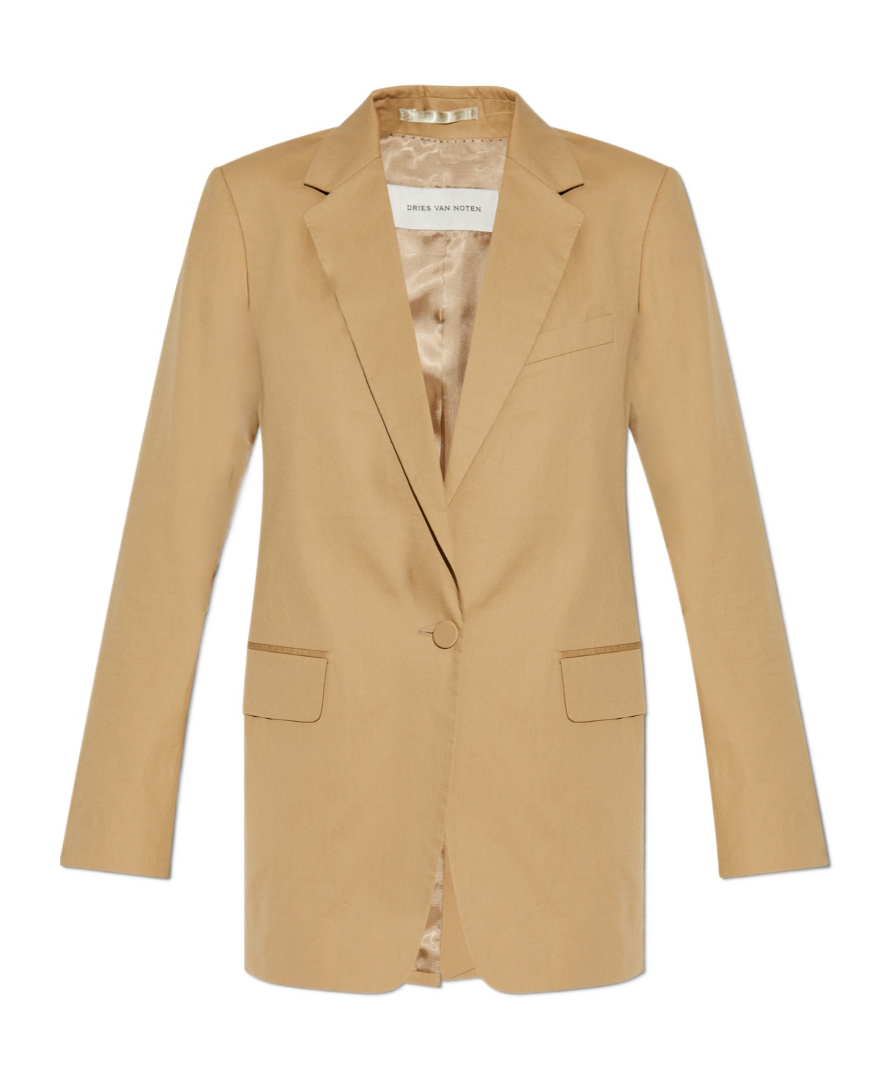 Dries Van Noten Basti Oversized Mohair Wool Jacket In Nude