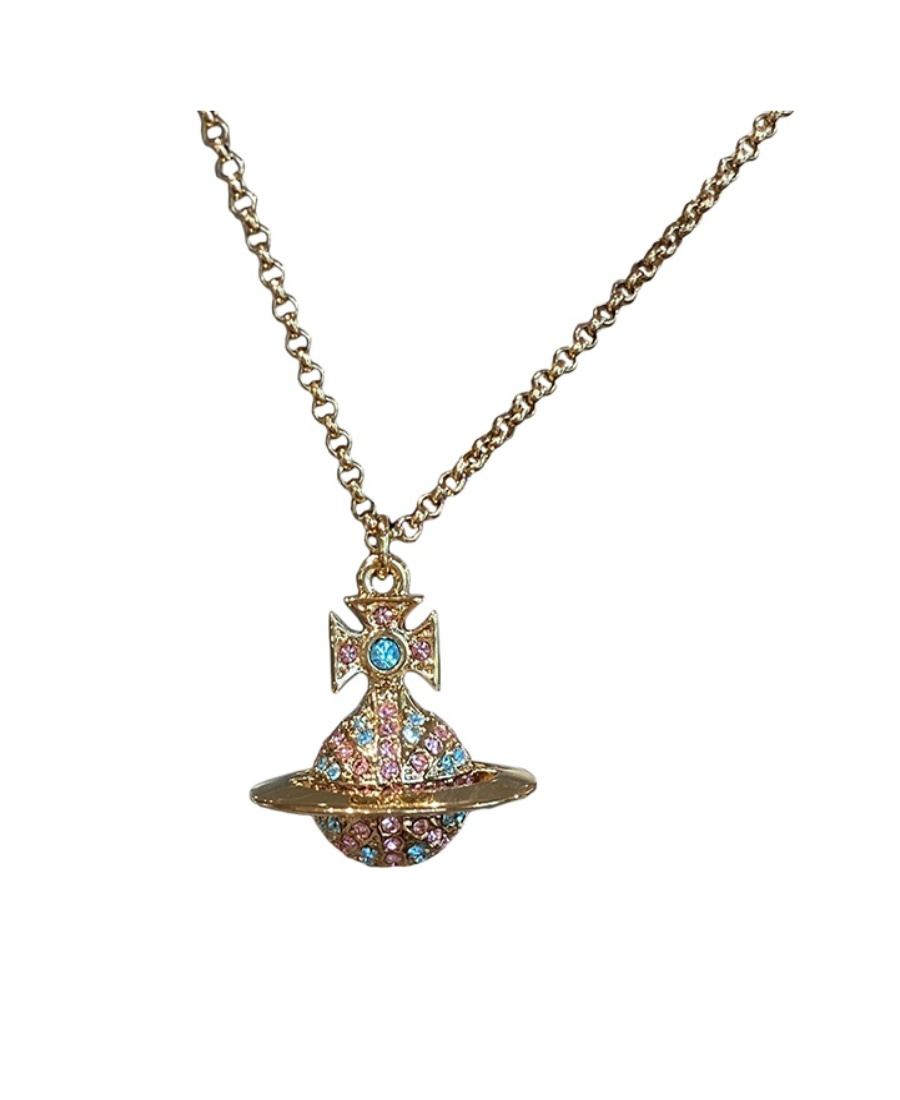 Shop Vivienne Westwood The Logo Collides With The Necklace In Green