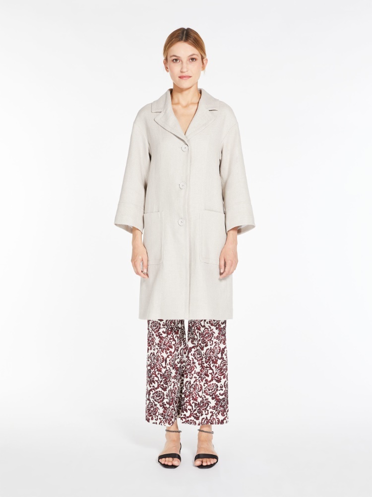 Max Mara Single-breasted Coat In White