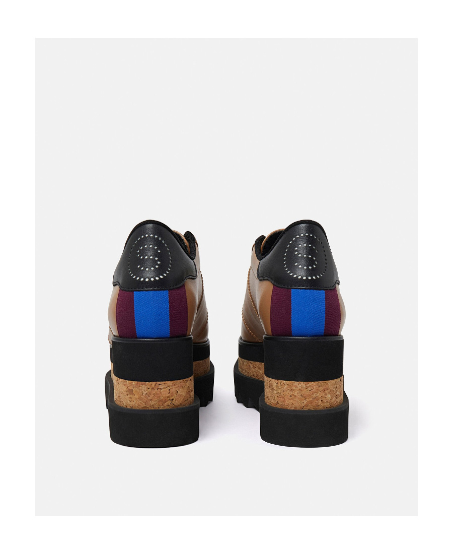 Stella Mccartney Wedge Platform Sneakers Heel Detail In Brown