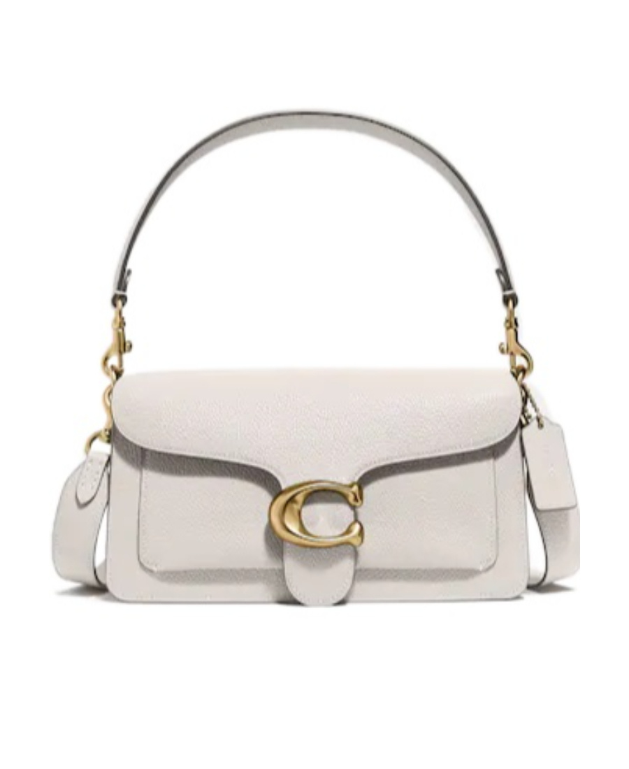 Coach Polished Pebble Leather Tabby Shoulder B In White