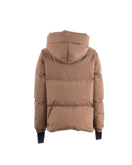 Herno Short Down Jacket In Brown