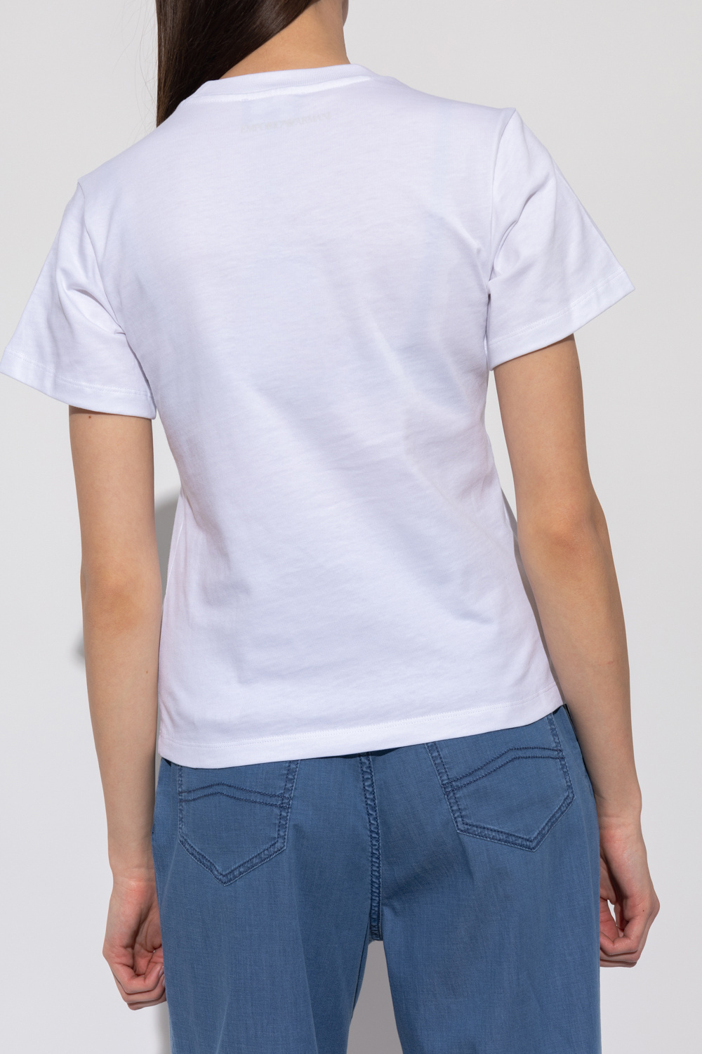 EMPORIO ARMANI GRAPHIC-EMBROIDERY LOGO-PRINT T-SHIRT 