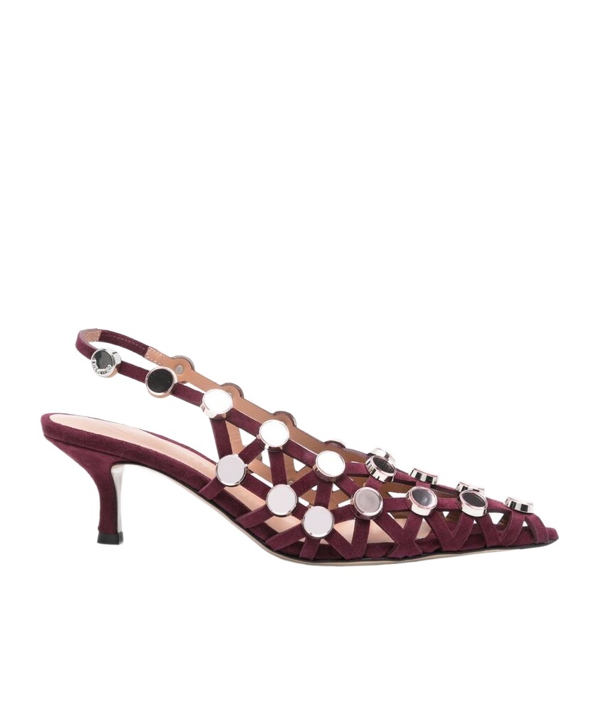 Attico Grid Pumps Bordeaux In Burgundy
