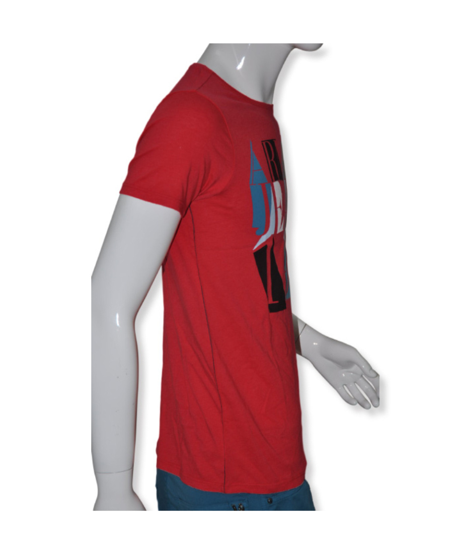 Armani Jeans Logo Details T-shirt In Red