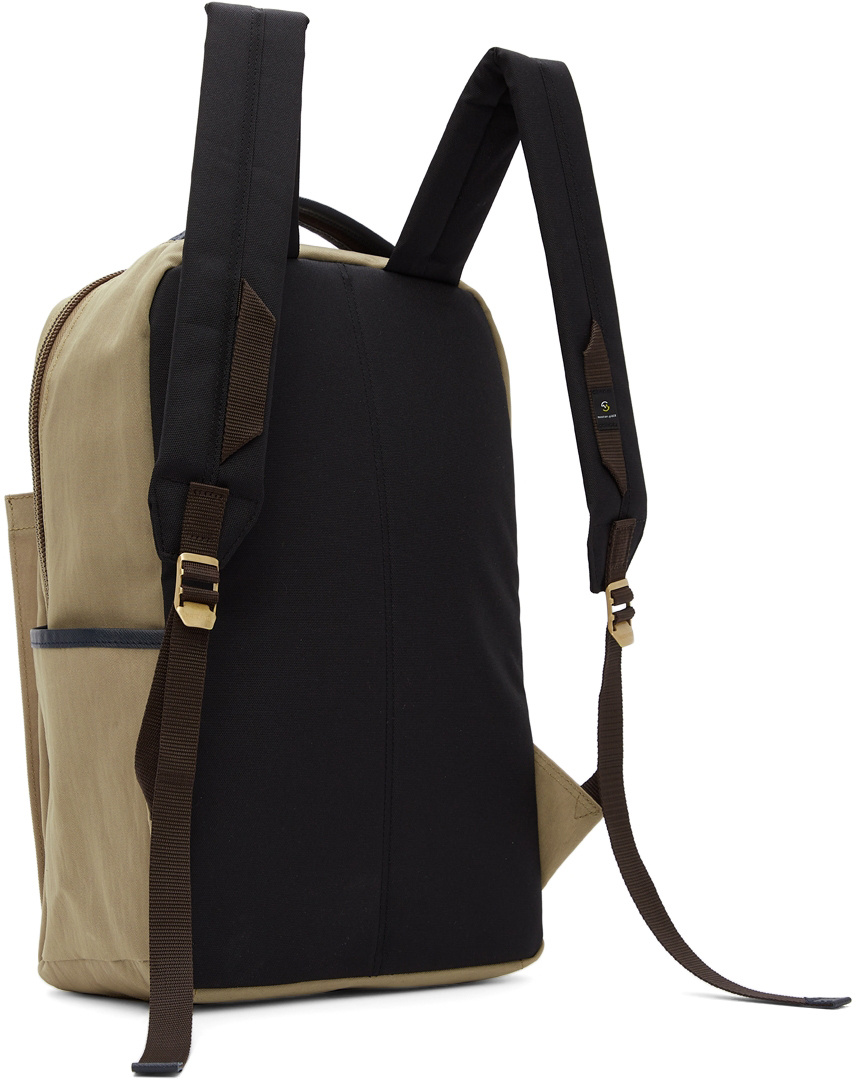 Master-piece Camel Two-way Zipper Backpack In Brown