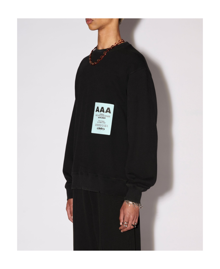 Shop Ambush Pass-patch Cotton Sweatshirt In Black