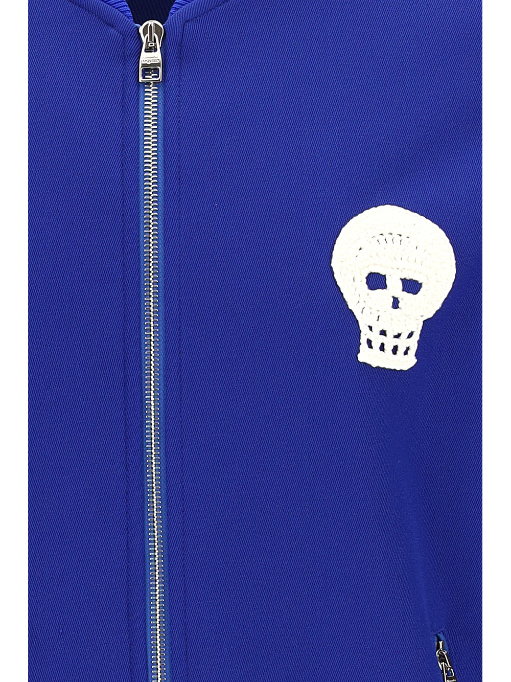 Alexander Mcqueen Skull Embroidered Sweatshirt In Blue