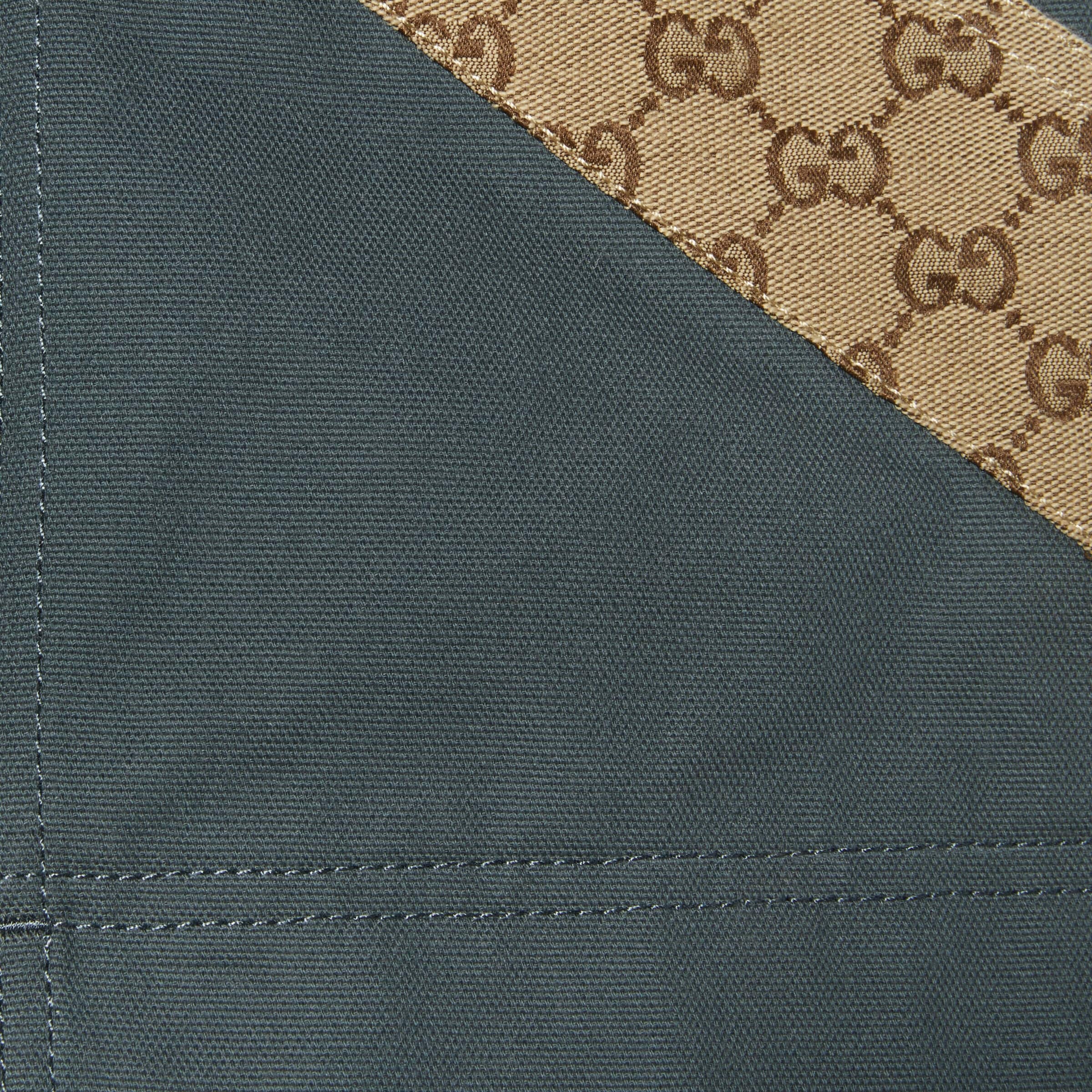 Gucci Cotton Canvas Bermuda Short With Gg Inserts In Black