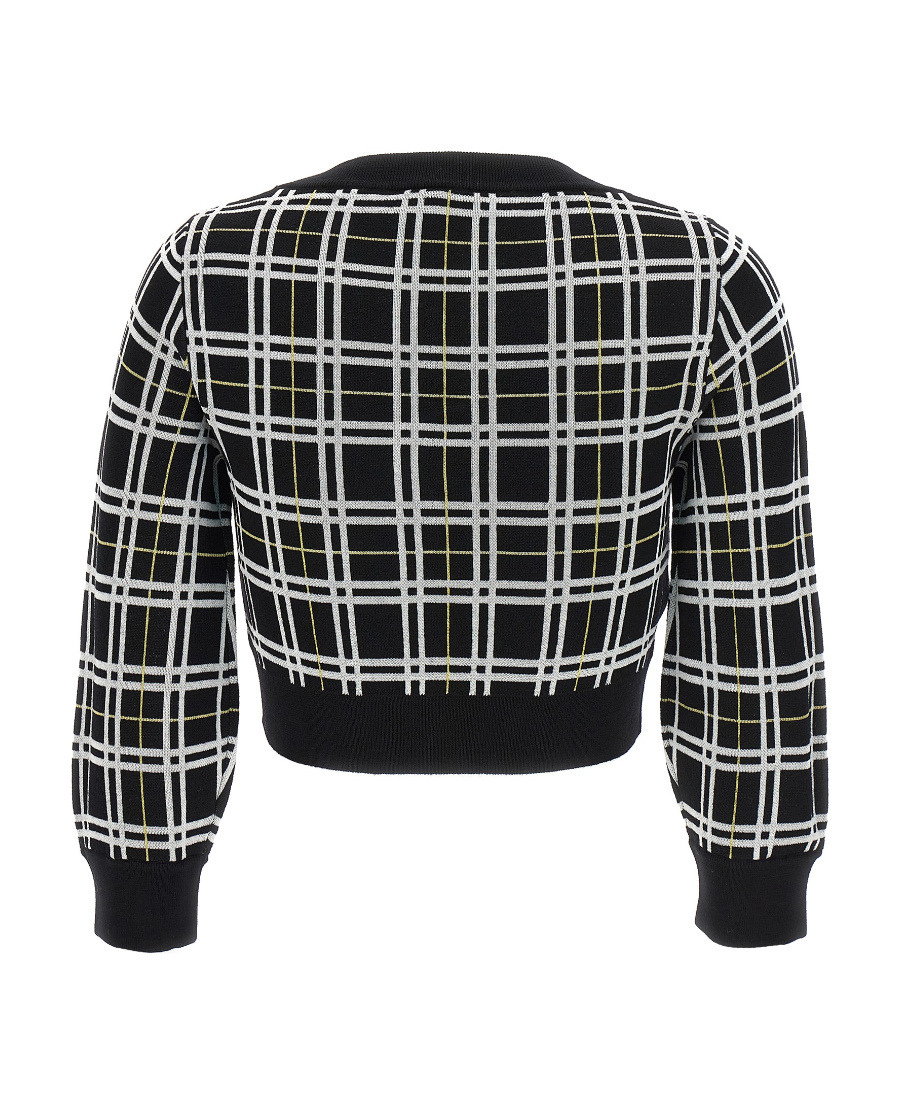 Marni Check Cardigan Sweater, Cardigans White/black In Black