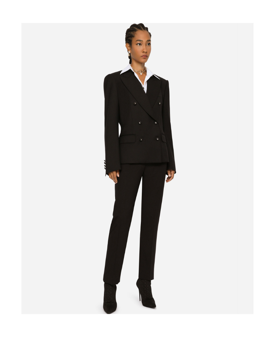 Dolce & Gabbana High-rise Wool And Silk-blend Tuxedo Pants In Black