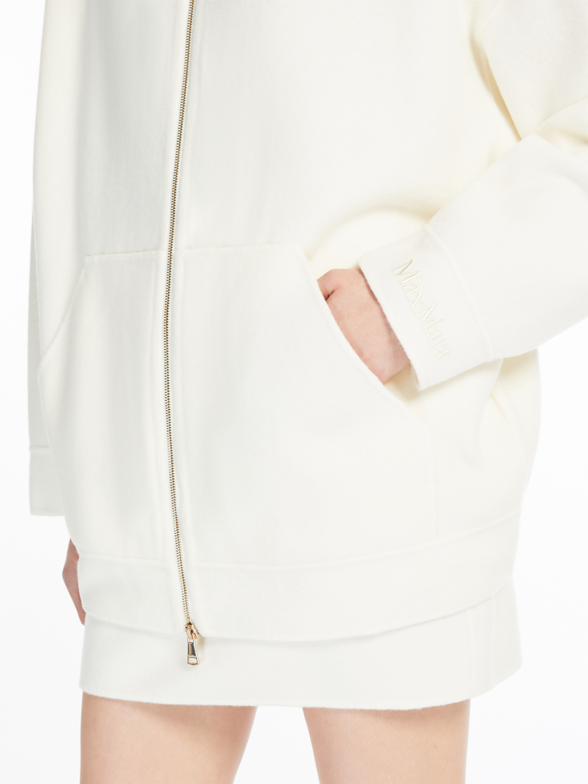 Max Mara Cashmere Wool Sweatshirt In White