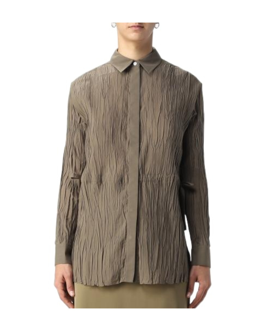 Theory Tie-waist Crinkled Shirt In Multicolor