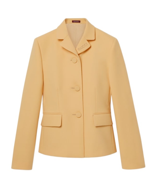 Shop Gucci Light Wool Crêpe Jacket In Nude