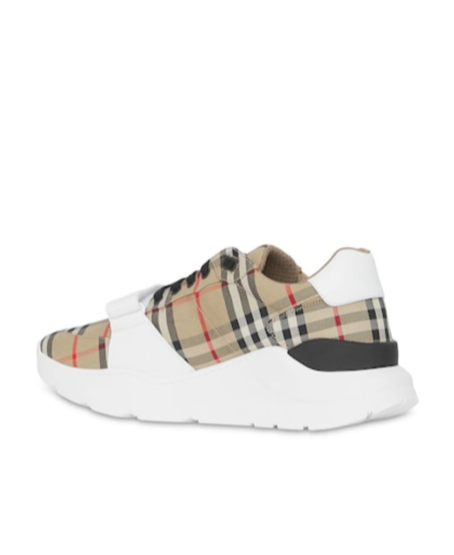 Burberry Vintage Check-pattern Touch-strap Sneakers In Brown
