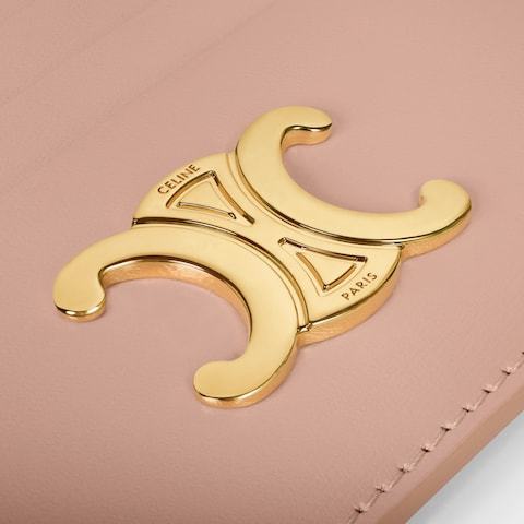 Celine Triomphe Card Bag In Nude