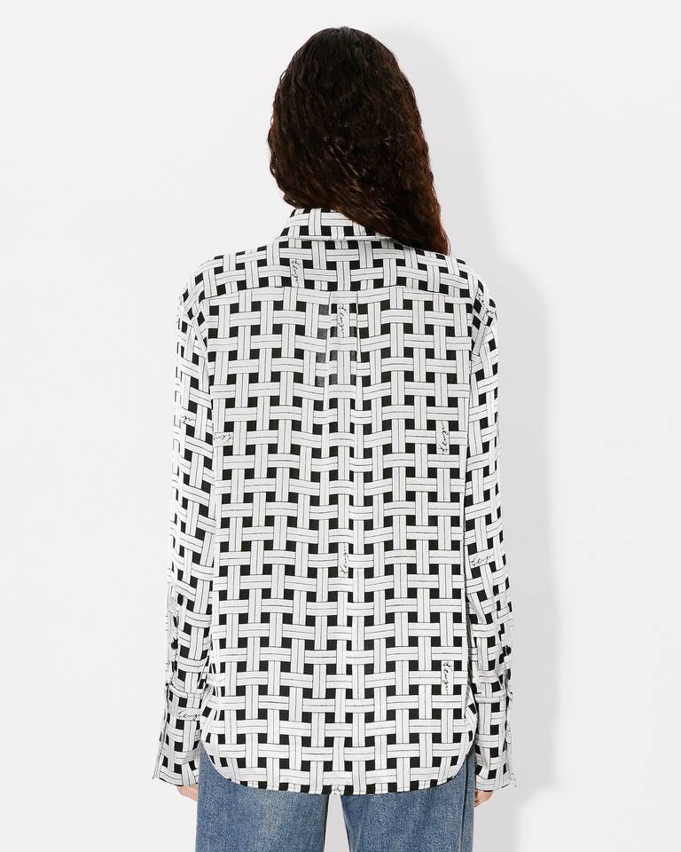 Kenzo Weave Checked Effect Shirt In White