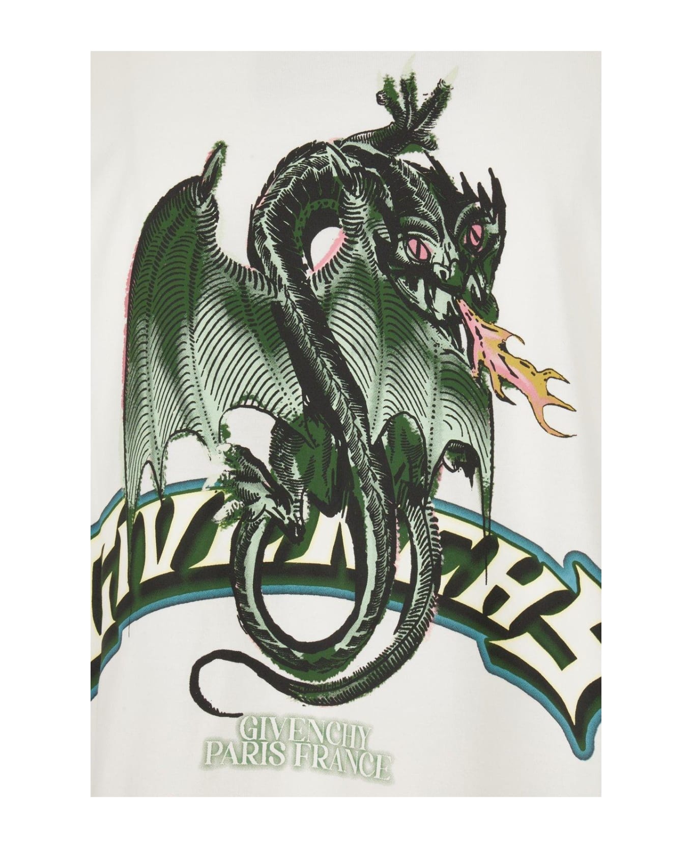 Givenchy Dragon Printed Crewneck T-shirt In Black