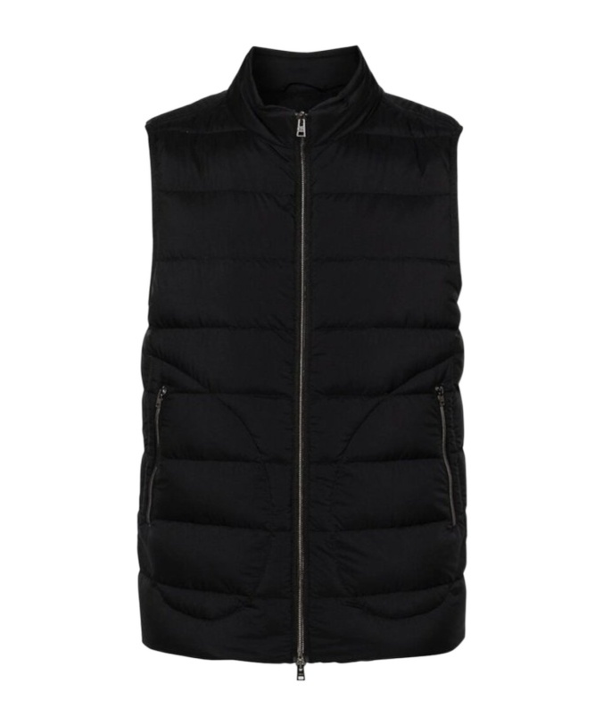 Herno Stand Collar Down Vest In Black