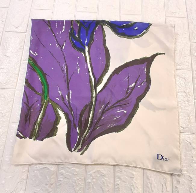 Dior Patterned Scarf In Blue