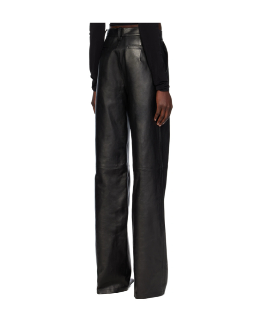 Magda Butrym Wide-leg Tailored Leather Pants In Black