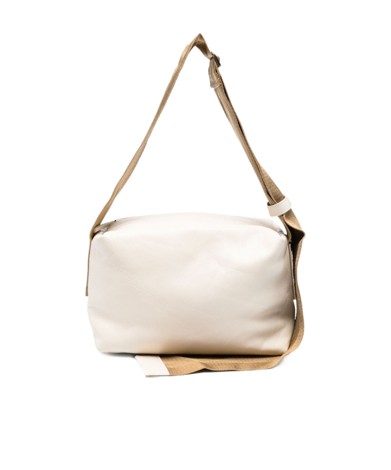 Uma Wang Leather Shoulder Bag In White