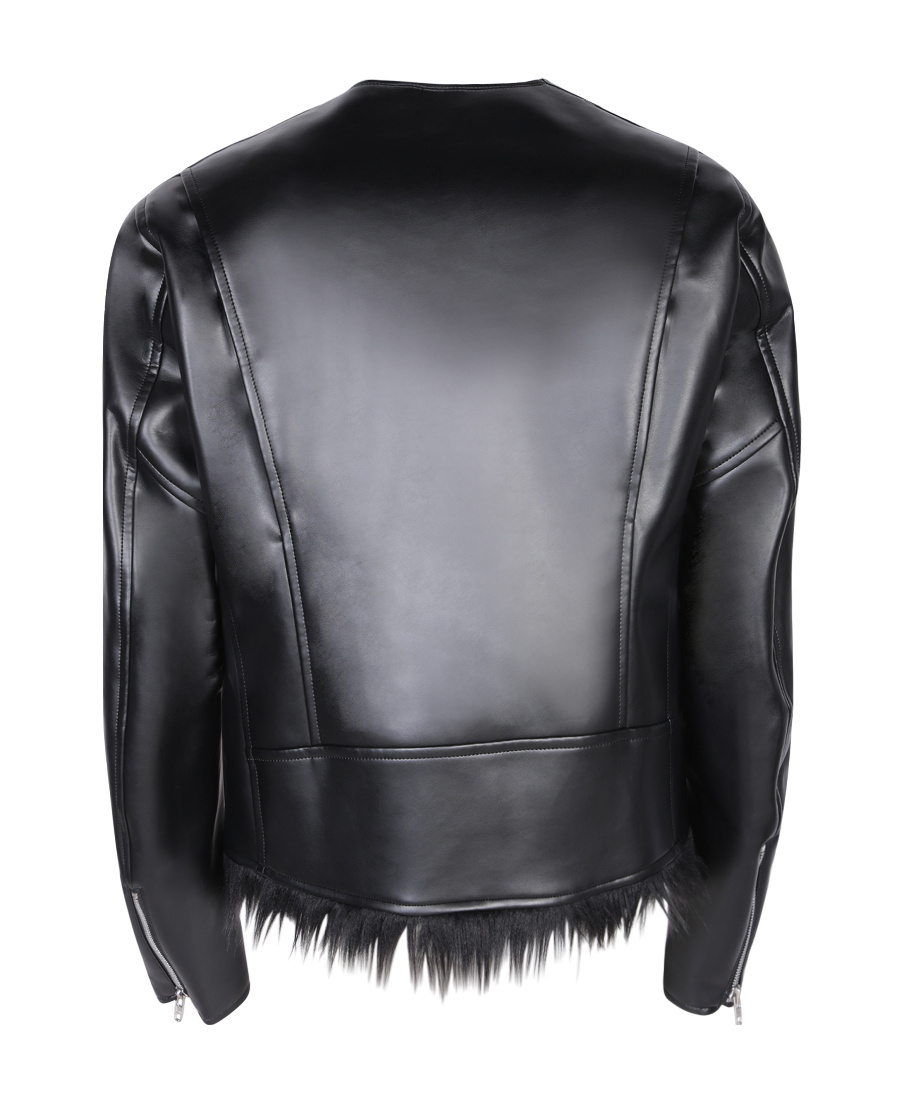 Comme Des Garçons Cruelty-free Leather Biker Jacket In Black