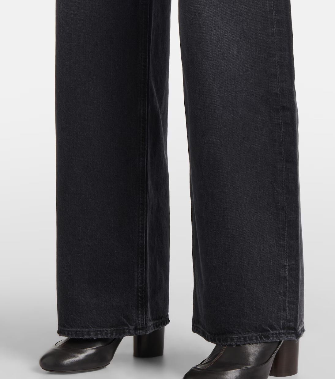 Agolde Low Curve Mid-rise Denim Trousers In Black