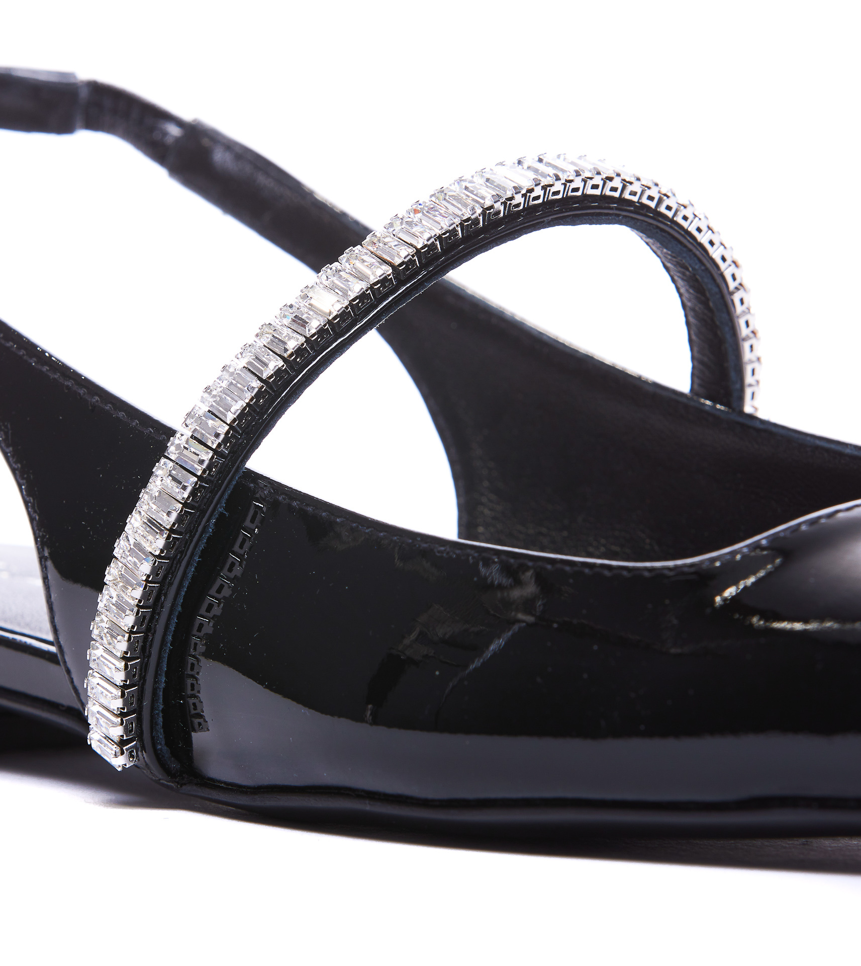 Stuart Weitzman Stefanie Leather Slingback Ballerina Flats In Black