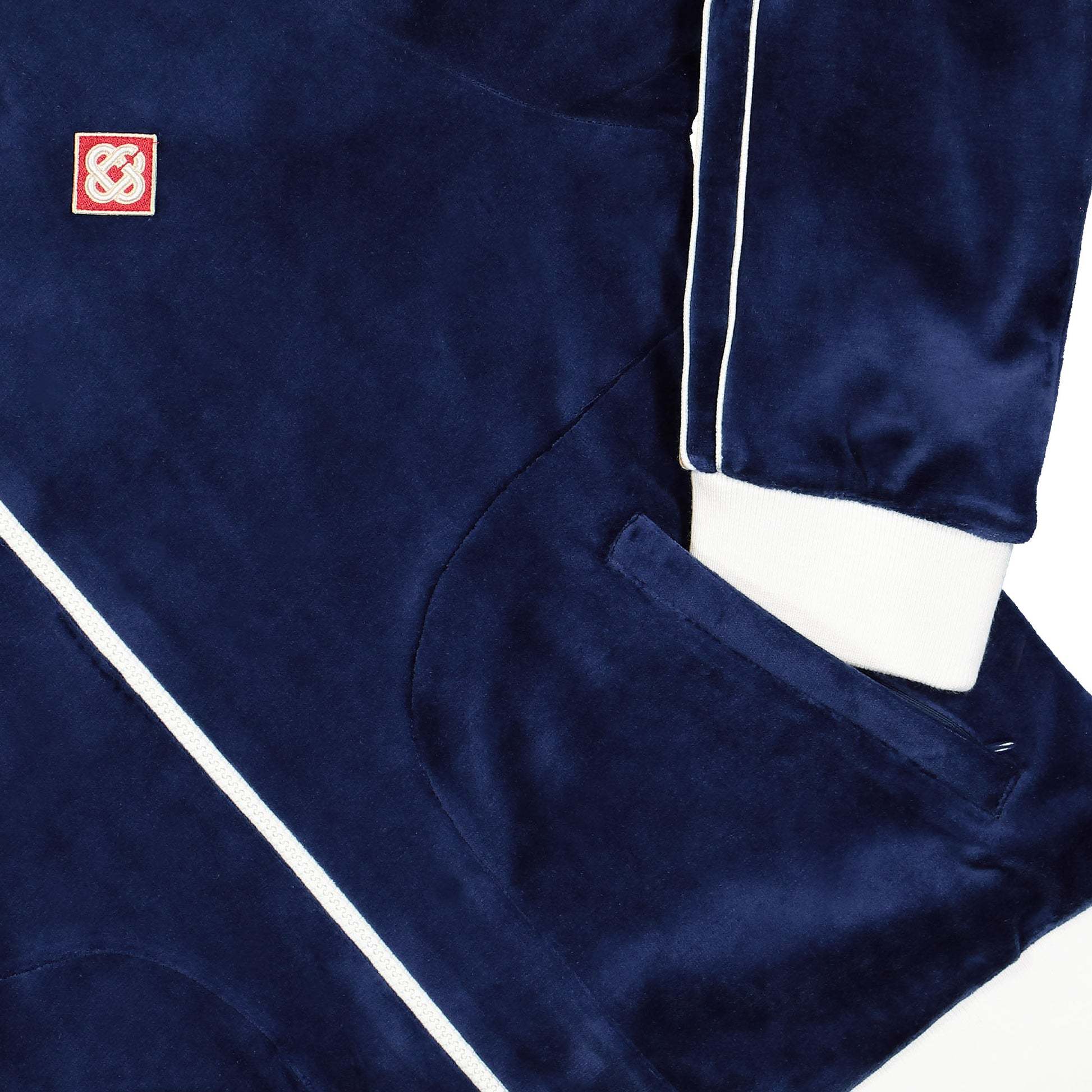 Casablanca Laurel Velour Track Jacket In Black