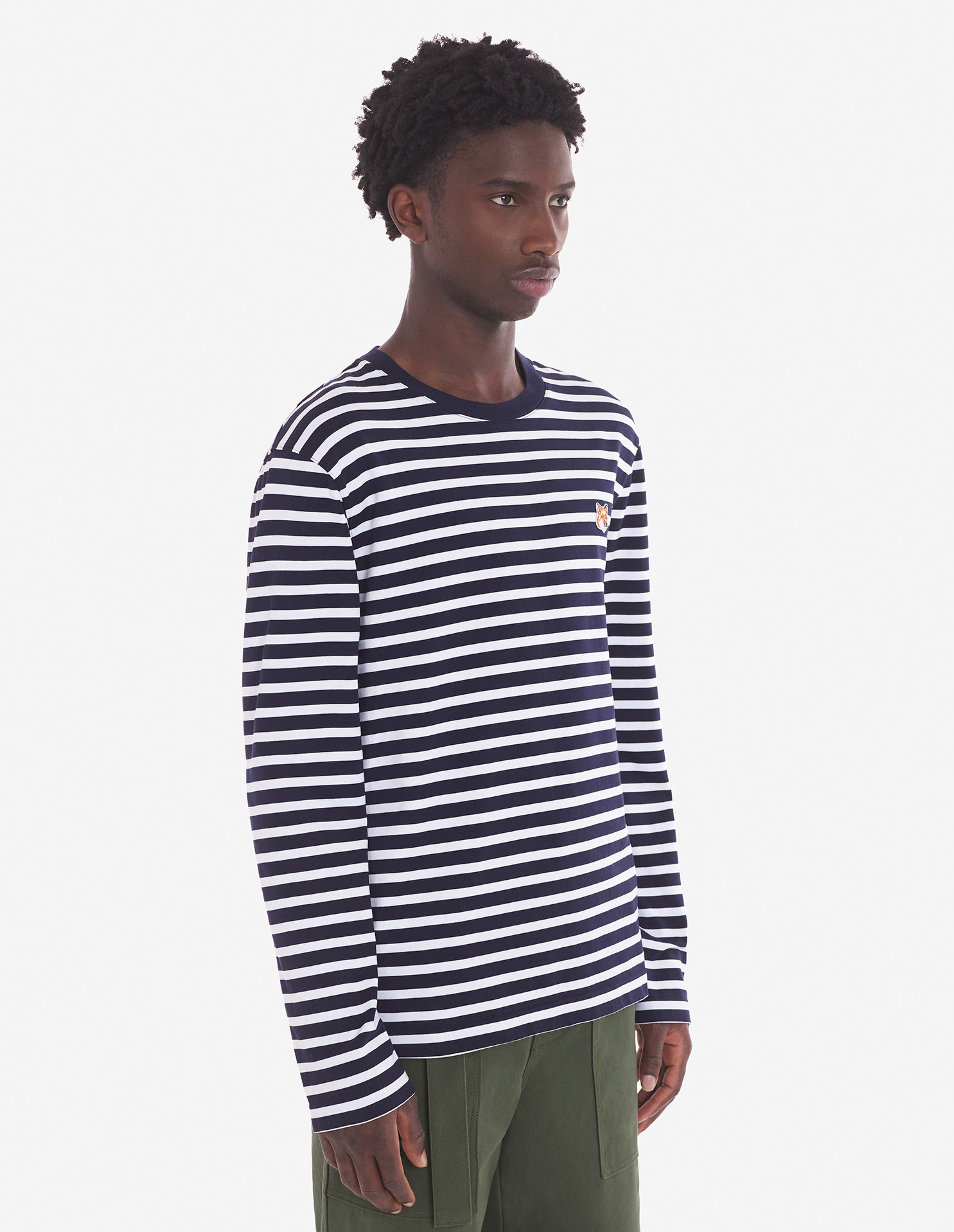 MAISON KITSUNÉ MAISON KITSUNÉ STRIPED LONG-SLEEVED T-SHIRT