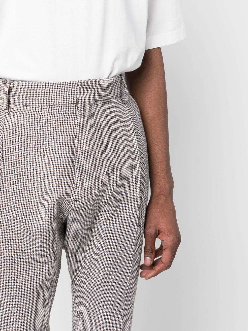 Shop Dsquared2 Tailored Houndstooth Patterned Trousers In Gray