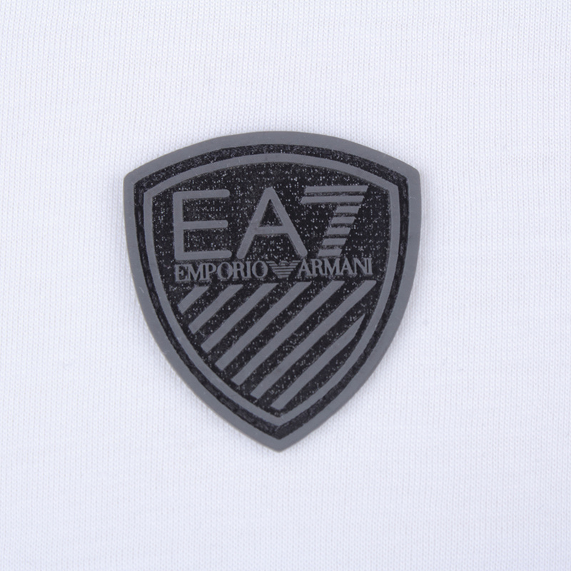 Ea7 T-shirt With Round Neck And Long Sleeves In White