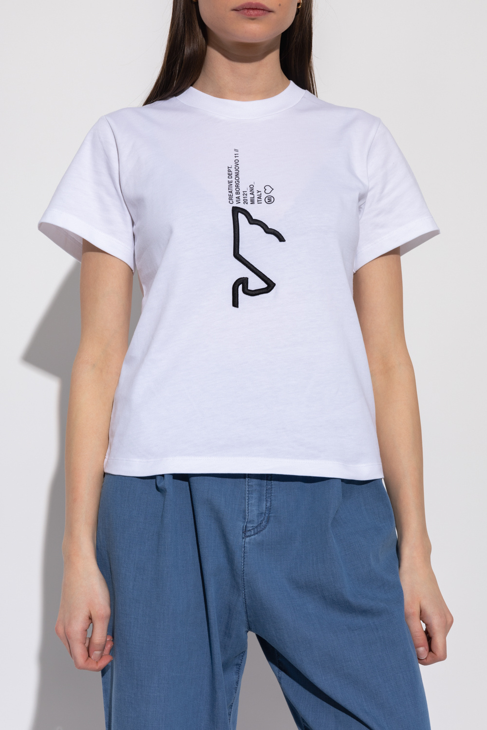 EMPORIO ARMANI GRAPHIC-EMBROIDERY LOGO-PRINT T-SHIRT 