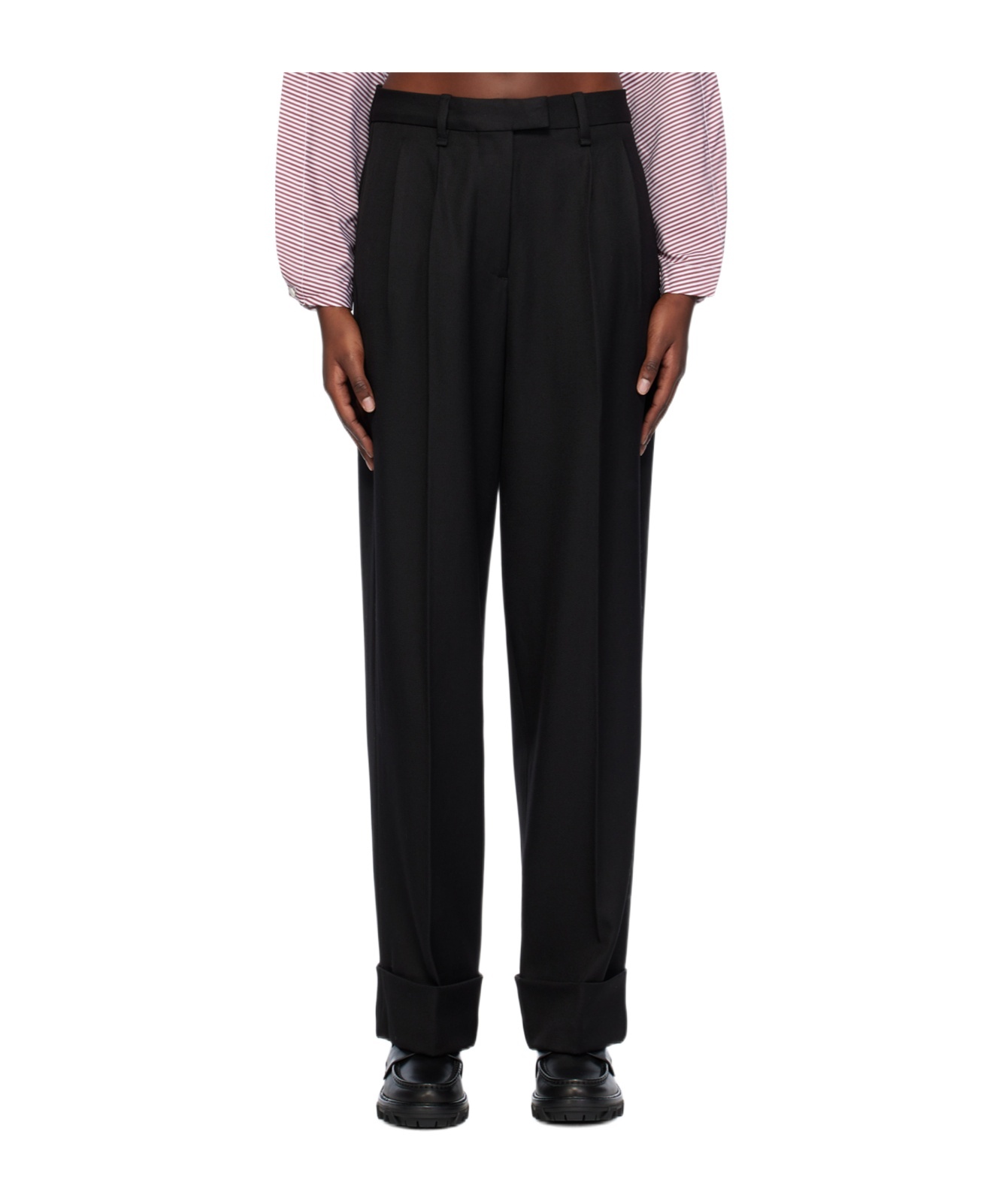 Shop Rag & Bone Marianne Pleated Casual Pants In Black