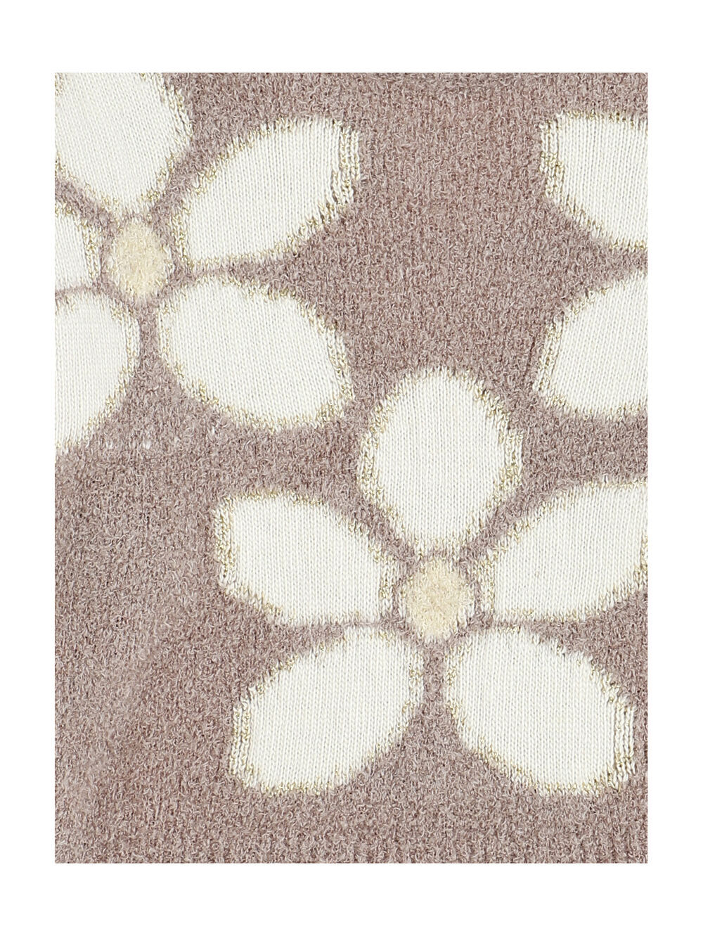 Monnalisa Floral Intarsia Rib-trimmed Jumper In Nude