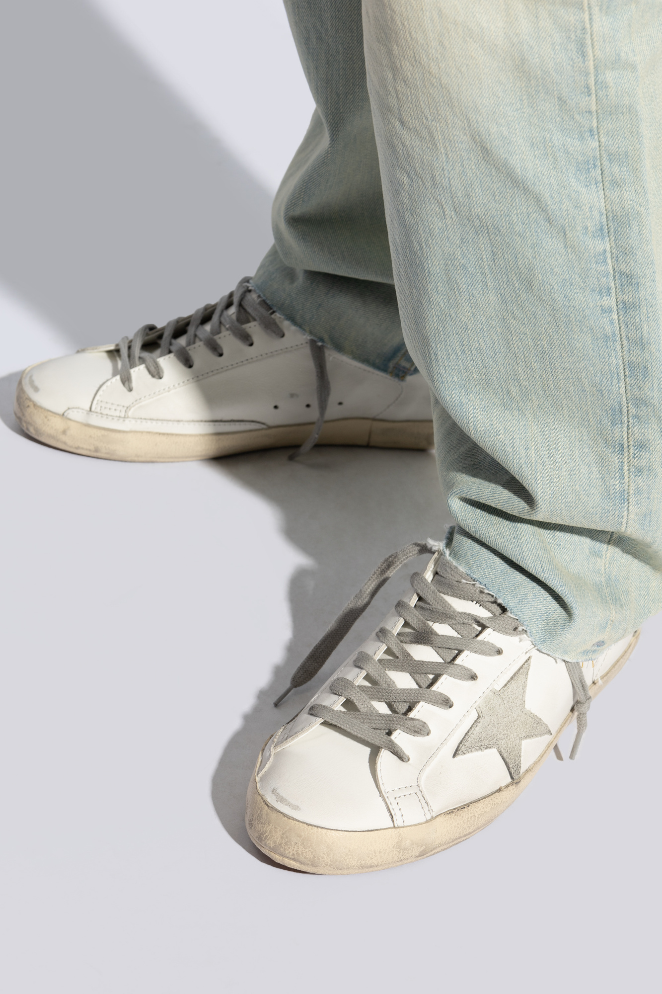 GOLDEN GOOSE SUPER-STAR DISTRESSED SNEAKERS