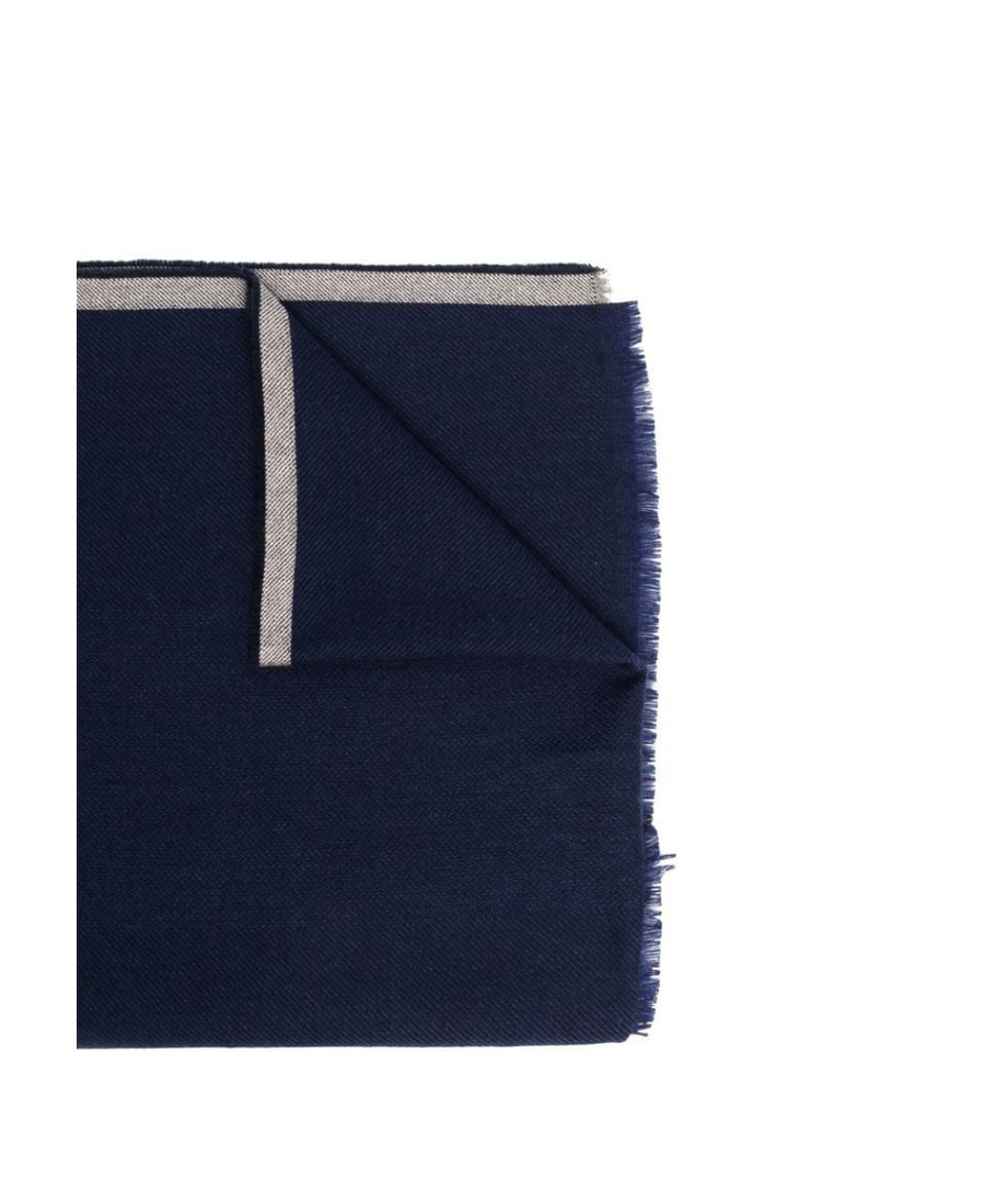 Brunello Cucinelli Wool Fringed Scarf In Black
