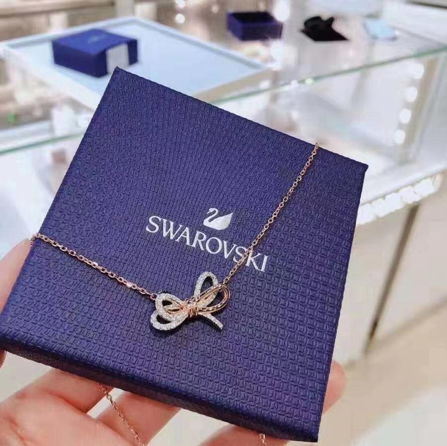 Swarovski Lifelong Bow Necklace In Yellow