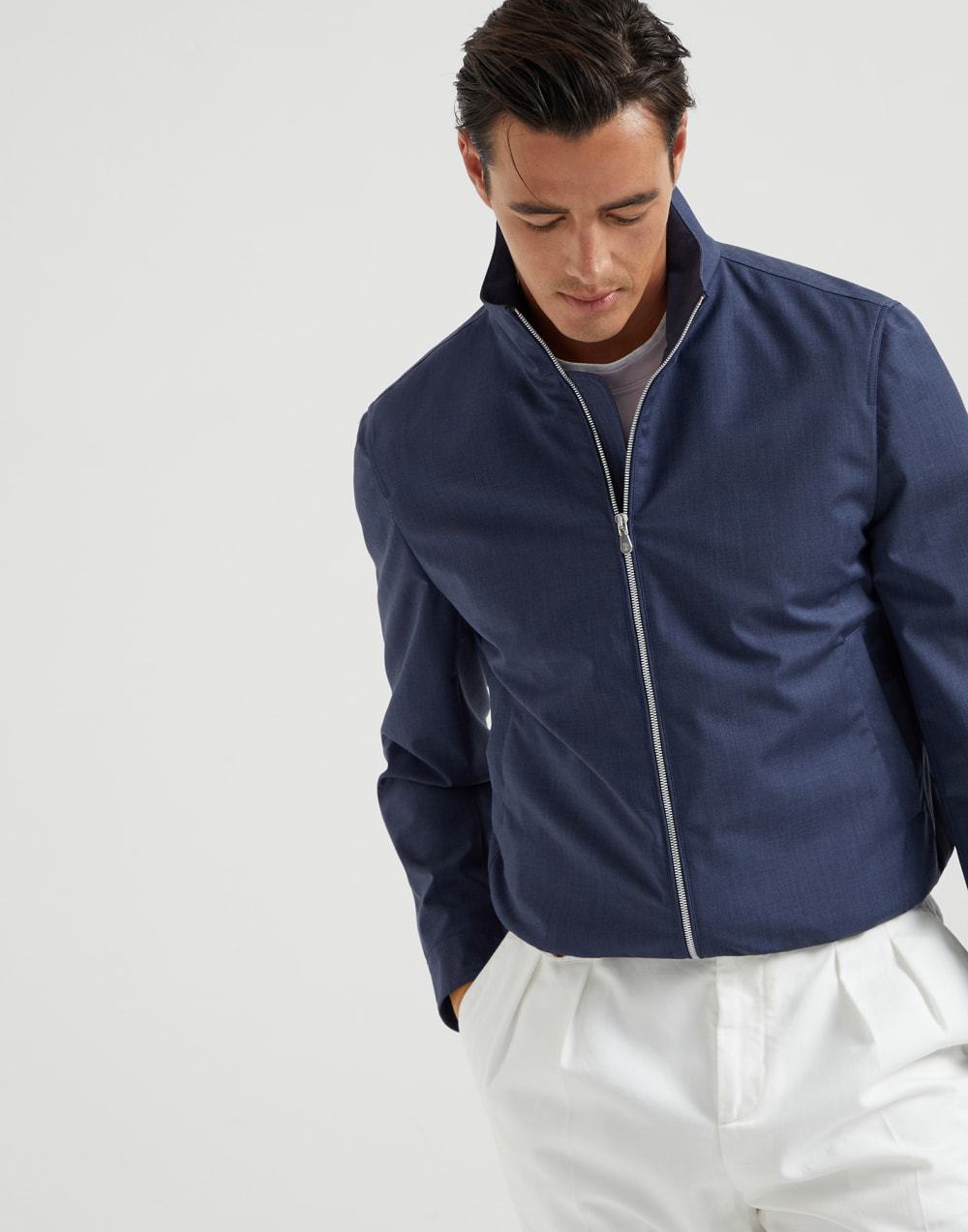 Brunello Cucinelli Cotton-blend Twill Bomber Jacket In Black