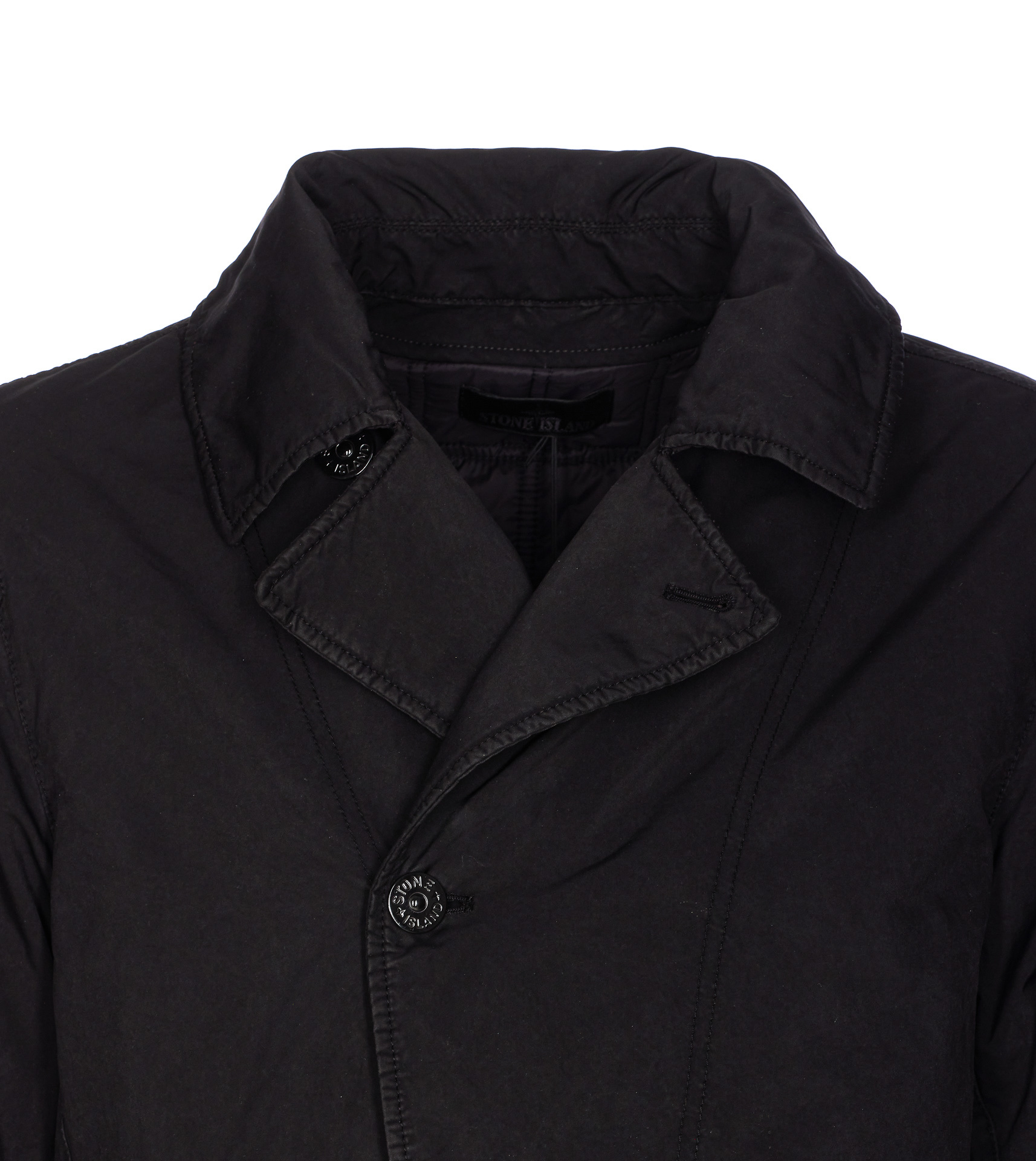 Stone Island Long-sleeved Windbreaker In Black