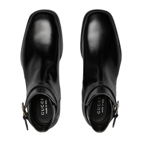 Gucci Men's Boot With Buckle In Black