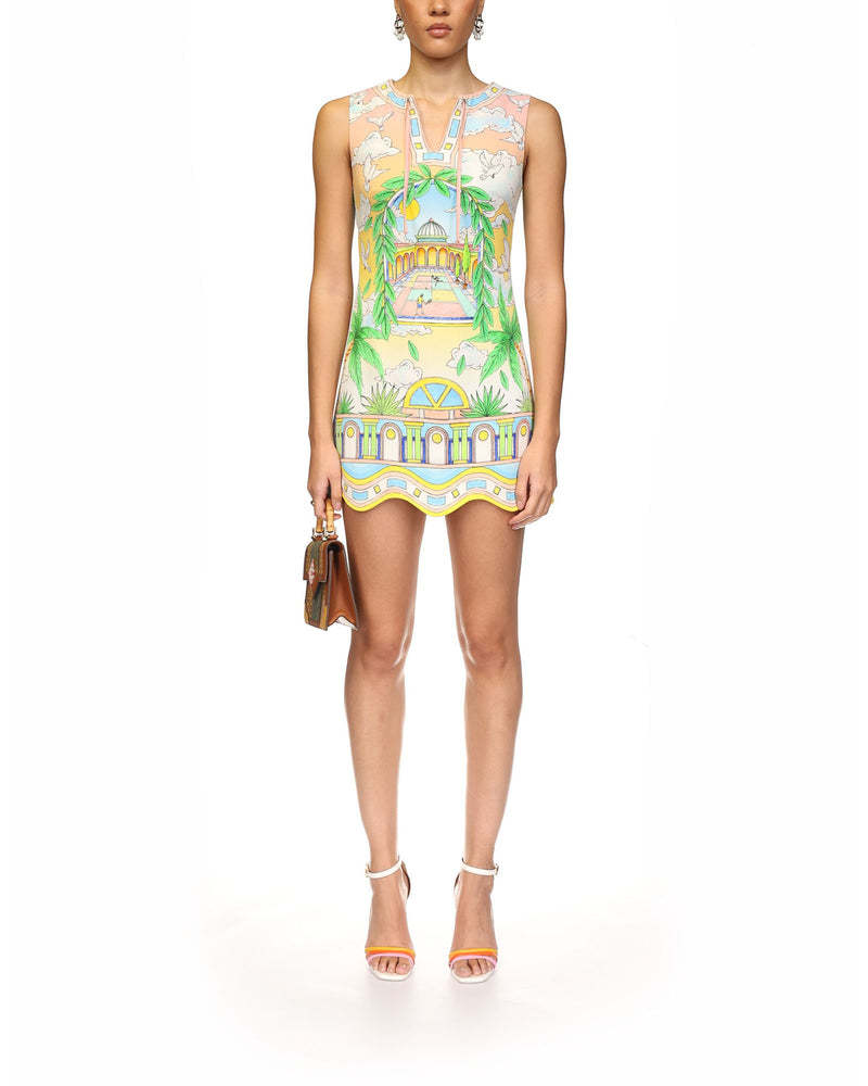 Casablanca Paysage Ideal Graphic-print Minidress In Multicolor