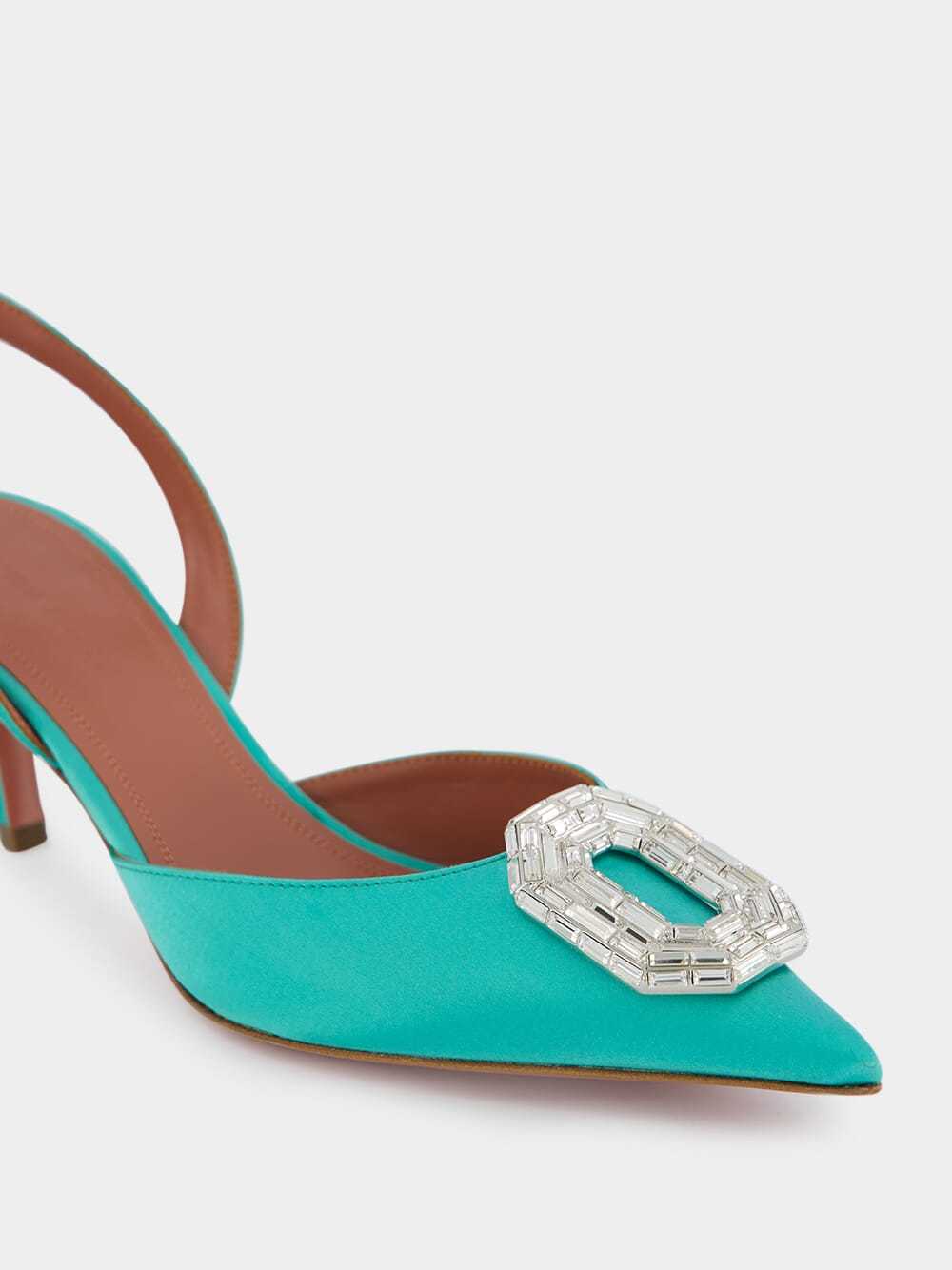 Amina Muaddi Cusp High-heeled Shoes In Green