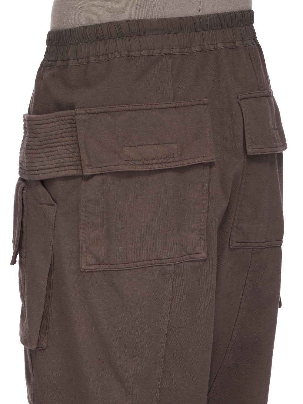 Rick Owens Drkshdw Creatch Straight-leg Brushed Cotton-jersey Drawstring Cargo Shorts In Multi
