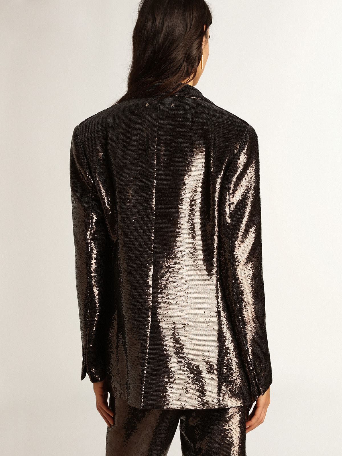 Golden Goose Sequin Single-breasted Blazer In Black