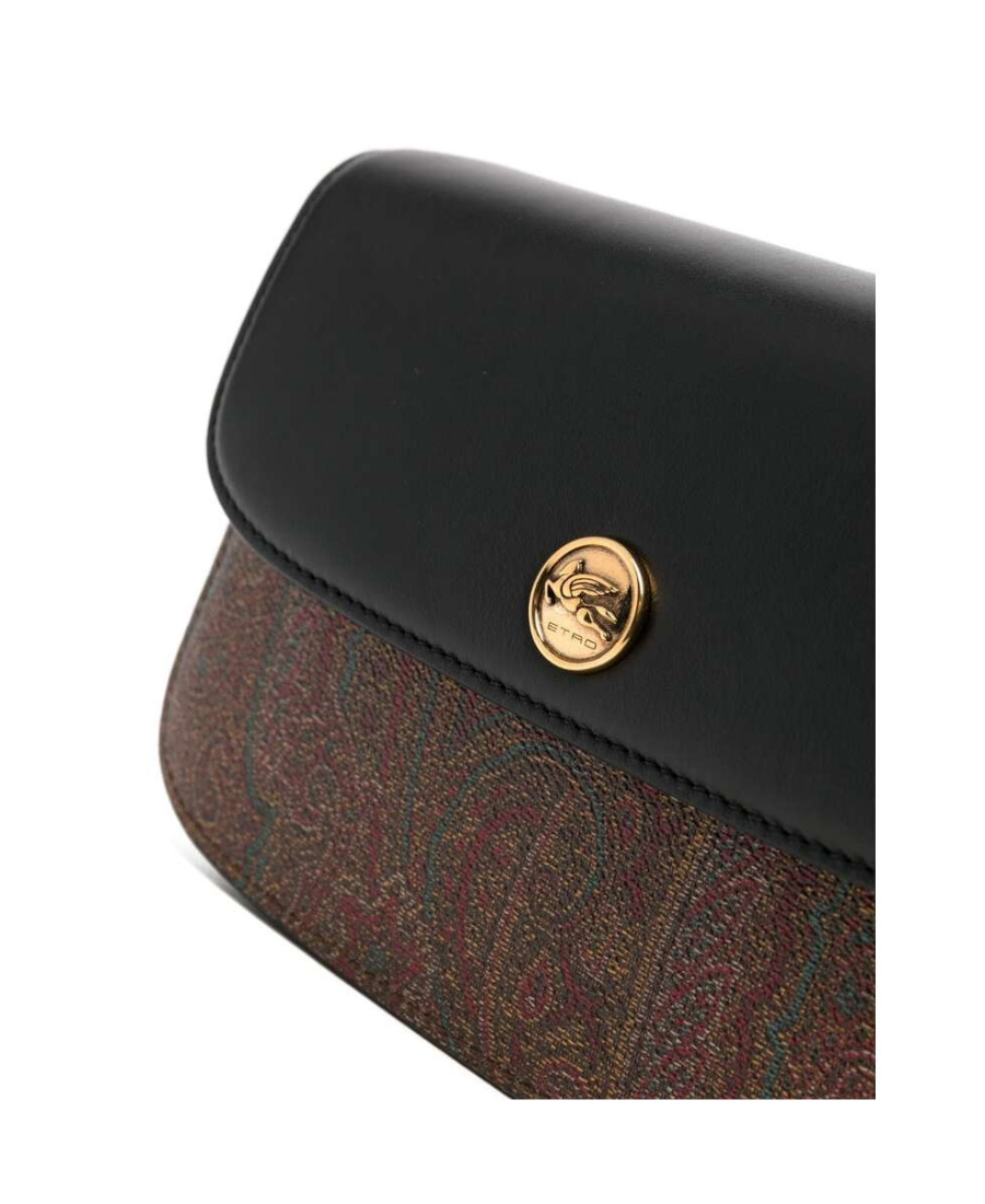 Etro Logo Shoulder Bag In Black