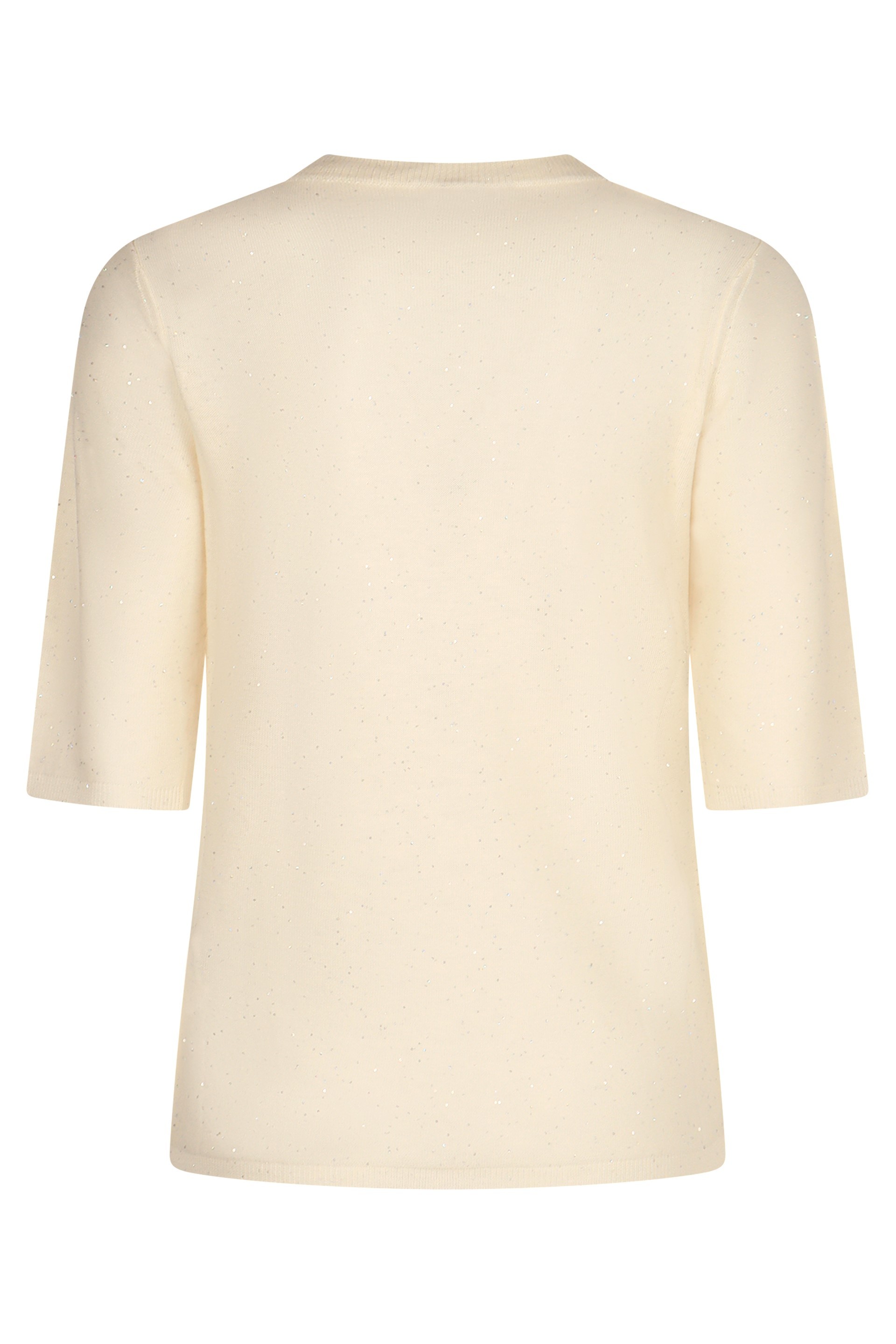 Fabiana Filippi Lightweight Short Sleeve Sweater Ivory In Animal Print