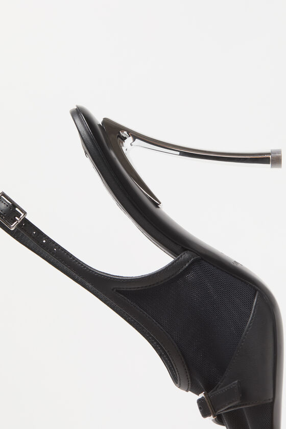 Acne Studios Mesh Slingback Heels In Black