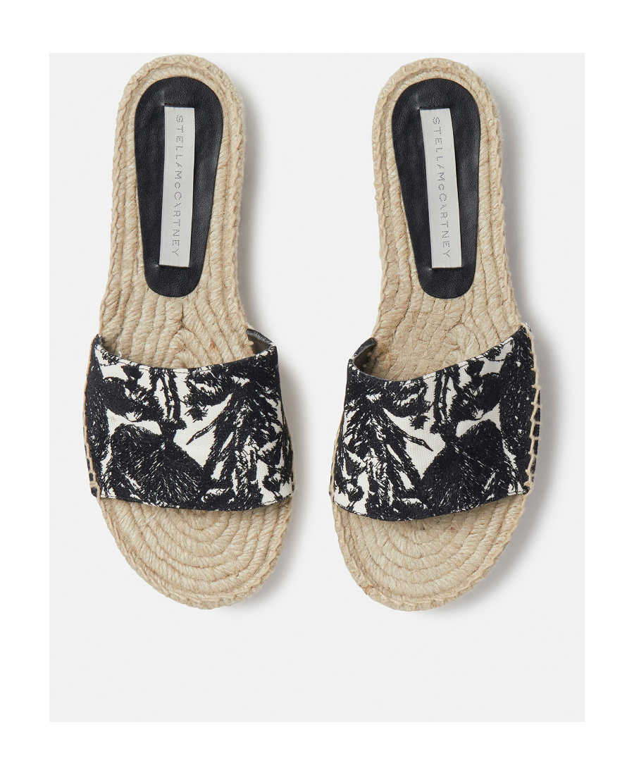 Stella Mccartney Gaia Moth Espadrille Slides In Nude